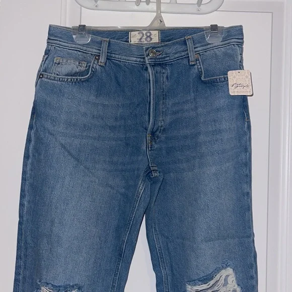 Free People Distressed Blue Jeans - Picture 3 of 11
